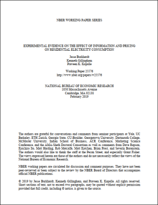 Experimental Evidence on the Effect of Information and Pricing on Residential Electricity Consumption