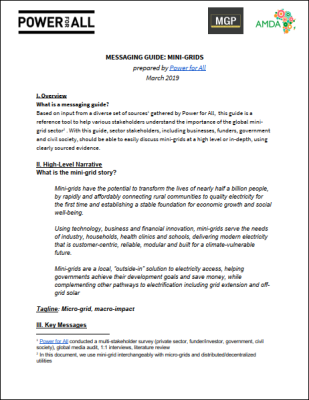 Mini-Grids Messaging Guide