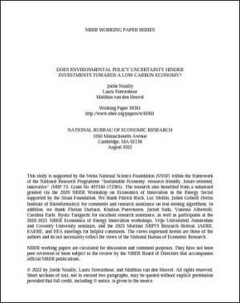 Does Environmental Policy Uncertainty Hinder Investments Towards