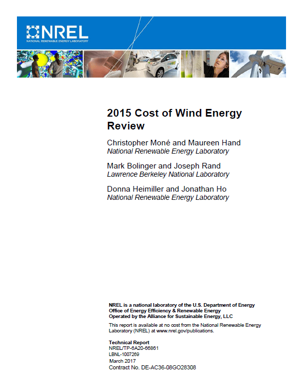 2015 Cost of Wind Energy Review