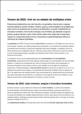 Verano de 2022: vivir en un estado de múltiples crisis