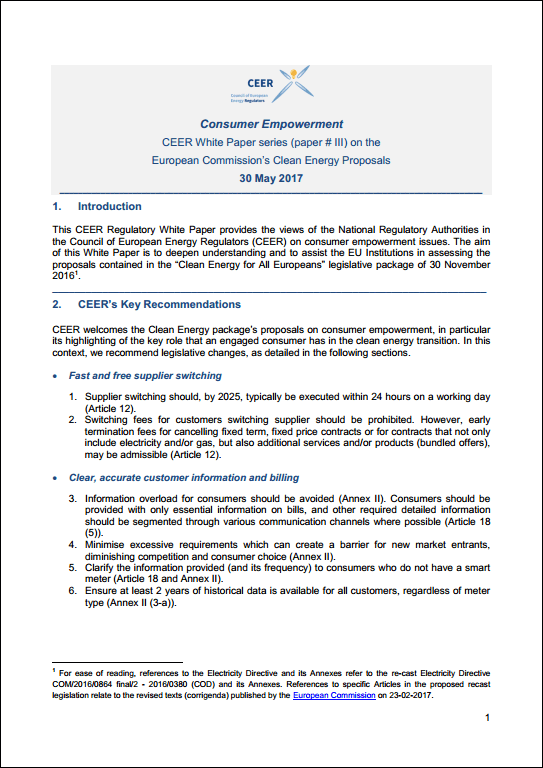 CEER-Consumer Empowerment