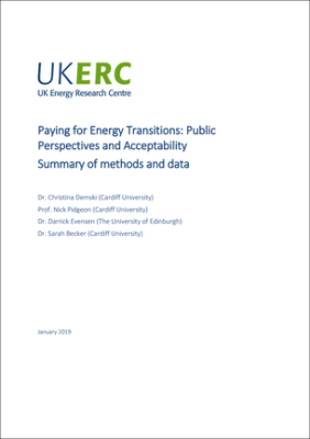 Paying for energy transitions: public perspectives and acceptability