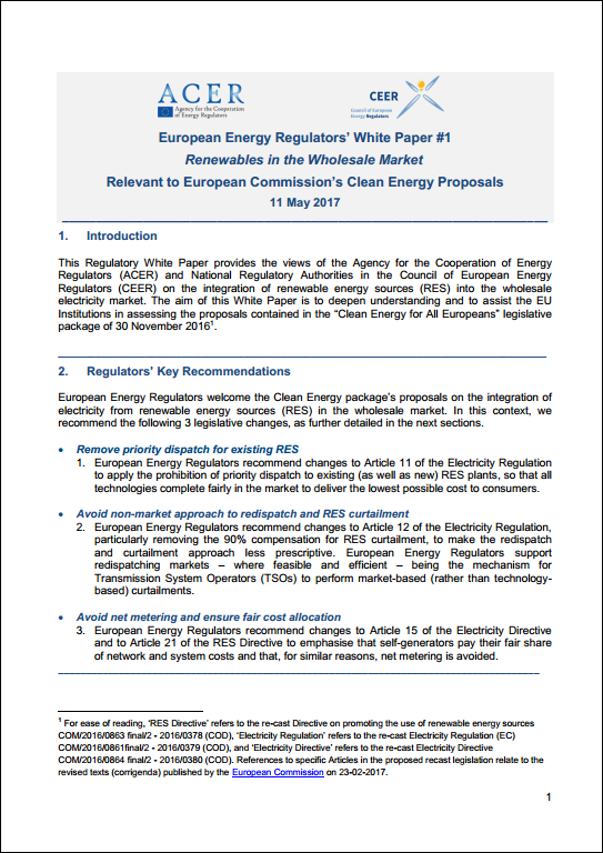 Renewables in the Wholesale Market