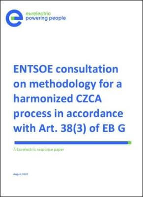 Response to ENTSOE consultation on methodology for a harmonized CZCA process in accordance with Art. 38