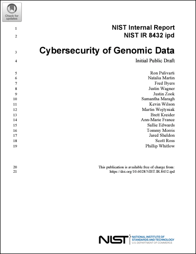 Cybersecurity of Genomic Data