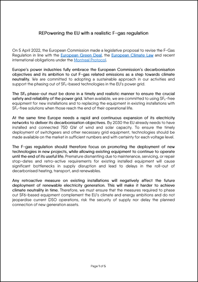 REPowering The EU With A Realistic F-Gas Regulation