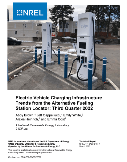 Electric Vehicle Charging Infrastructure Trends from the Alternative Fueling Station Locator: Third Quarter 2022