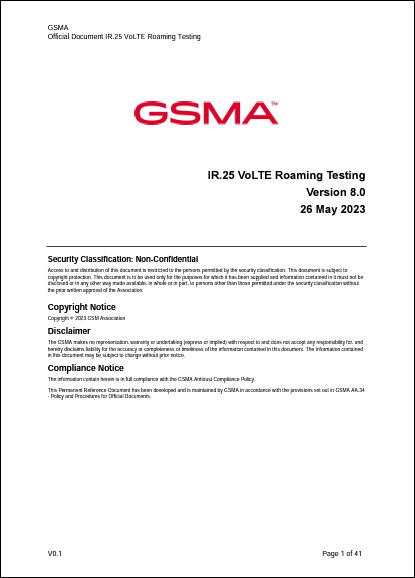 VoLTE Roaming Testing v.8.0