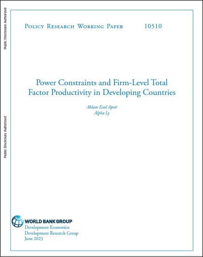Power Constraints and Firm-Level Total Factor Productivity in Developing Countries