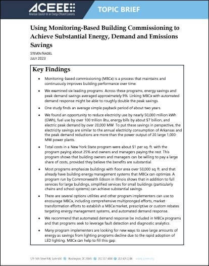 Using Monitoring-Based Building Commissioning to Achieve Substantial Energy, Demand and Emissions Savings