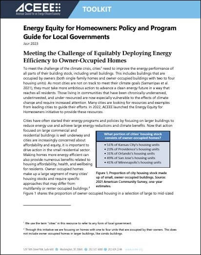 Energy Equity for Homeowners: Policy and Program Guide for Local Governments