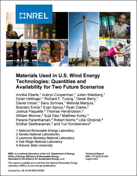 Materials Used in U.S. Wind Energy Technologies: Quantities and Availability for Two Future Scenarios