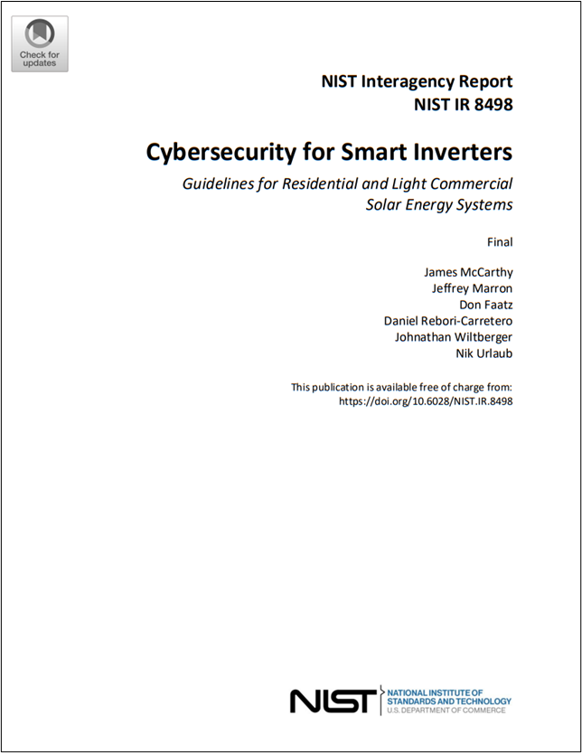 Cybersecurity for Smart Inverters: Guidelines for Residential and Light ...