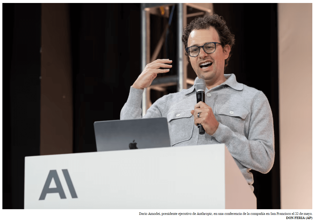 Dario Amodei, presidente ejecutivo de Anthropic, en una conferencia de la compañía en San Francisco el 22 de mayo