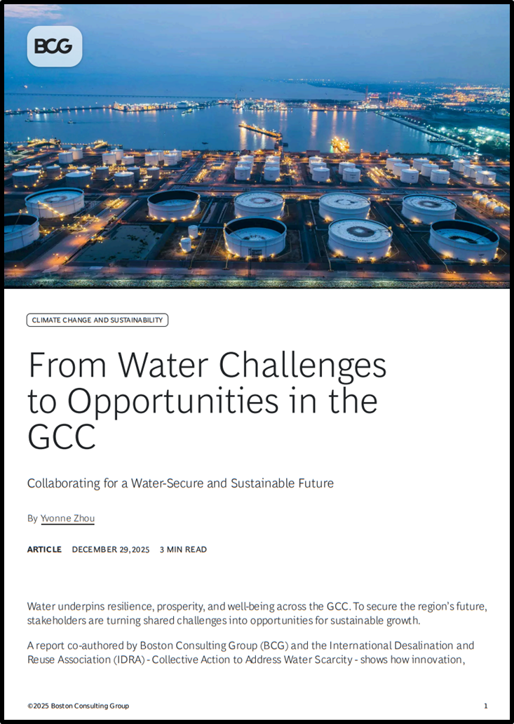 From Water Challenges to Opportunities in the GCC