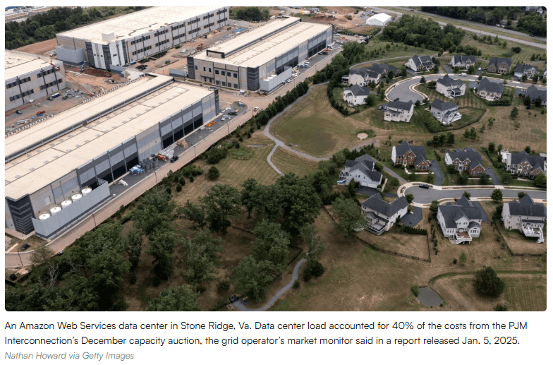 Data centers absorben 40% del costo PJM 2027/28