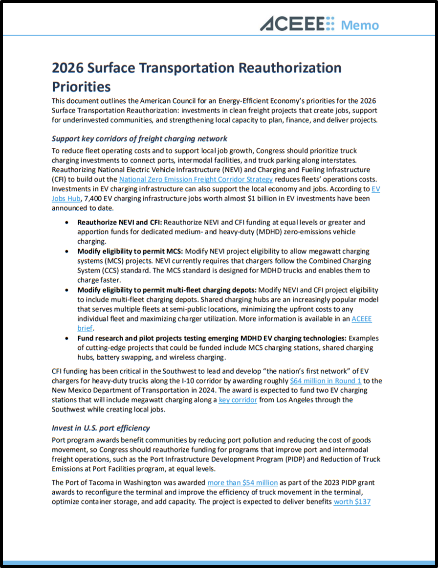 2026 Surface Transportation Reauthorization Priorities
