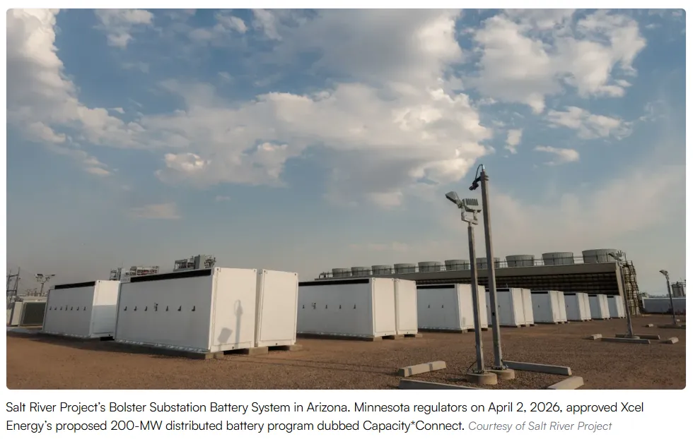 Sistema de baterías en una subestación de Arizona.