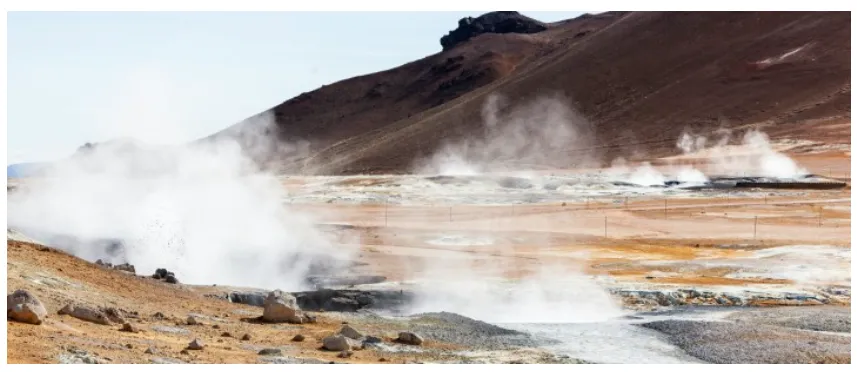 Esta imagen muestra el campo geotérmico de El Tatio, situado en el desierto de Atacama, Chile.