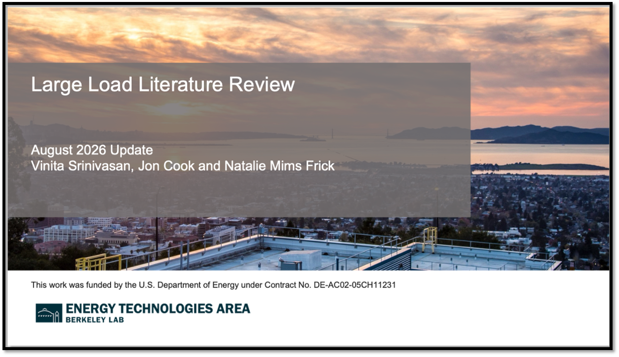 2026 Large Load Literature Review and Data Sources – August Update
