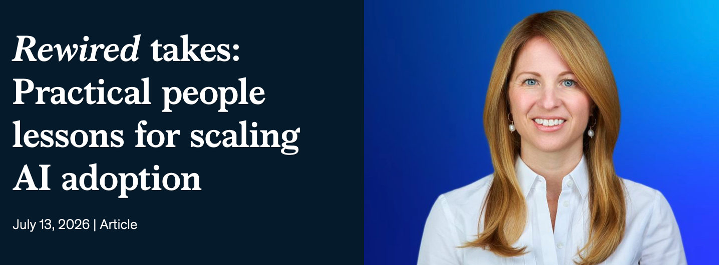 La imagen es un banner digital promocional de un artículo de la firma global de consultoría McKinsey & Company