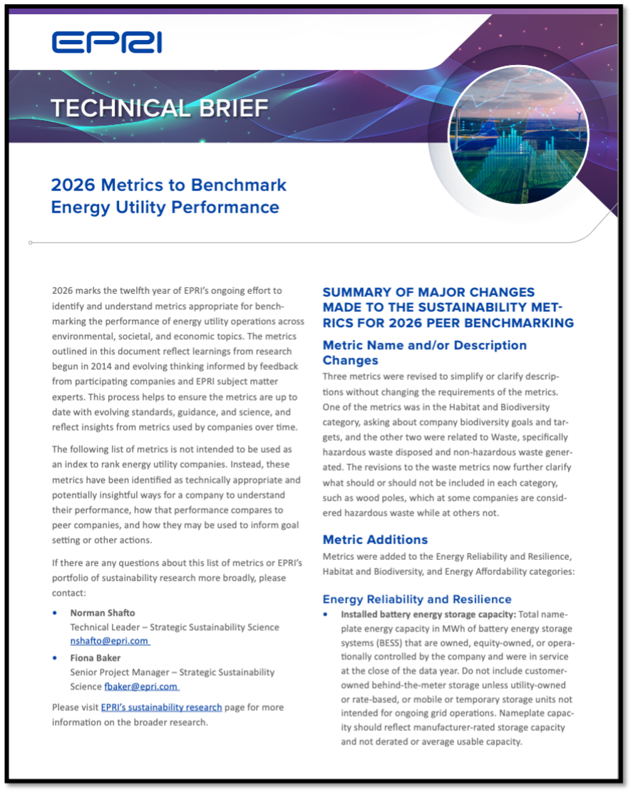 2026 Metrics to Benchmark Energy Utility Performance