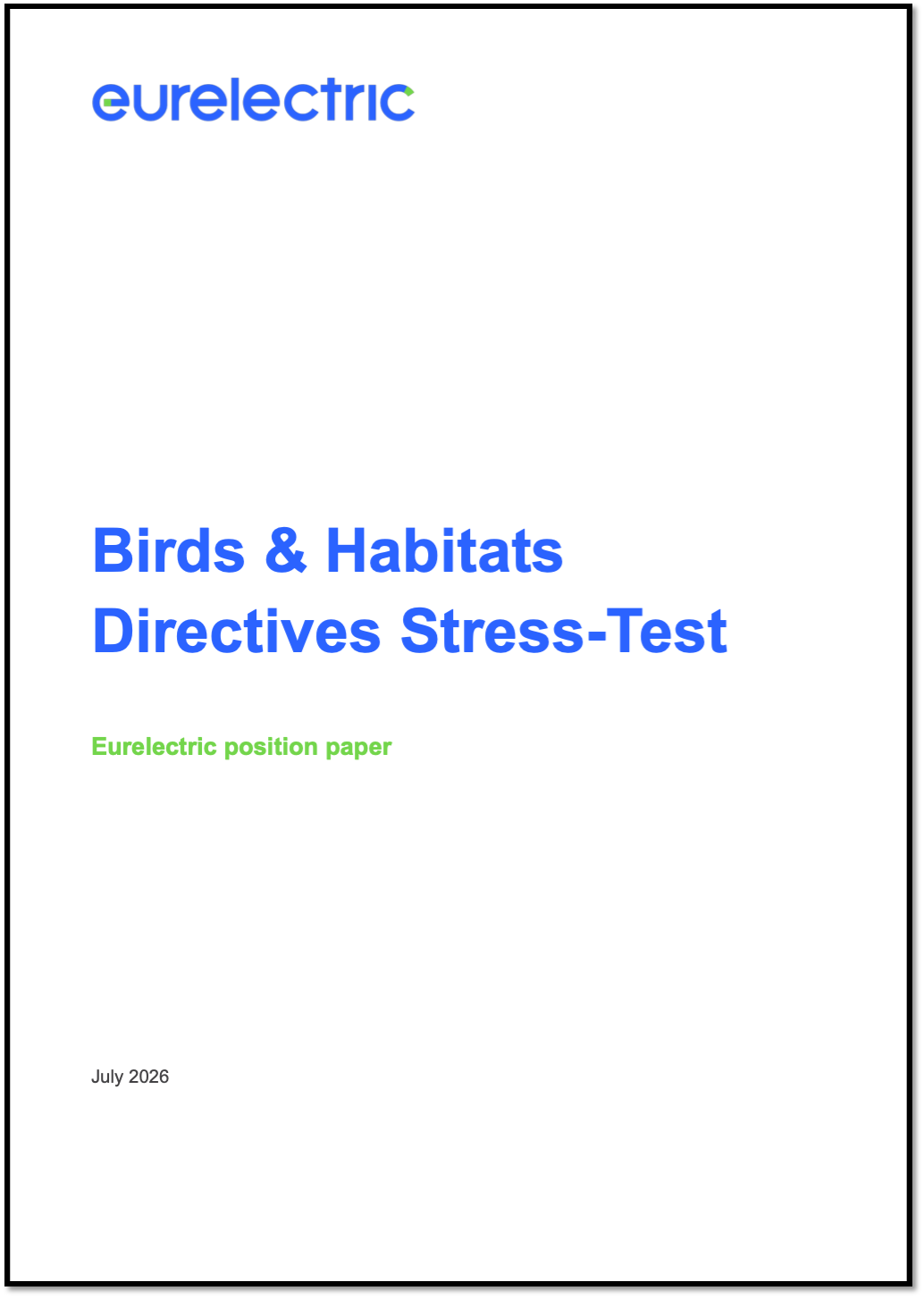 Birds & Habitats Directives Stress-Test: Eurelectric Position Paper