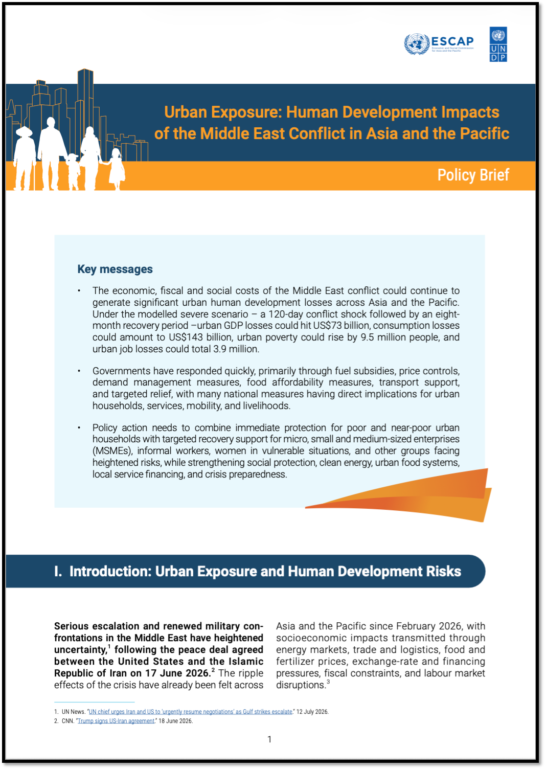 Urban Exposure: Human Development Impacts of the Middle East Conflict in Asia and the Pacific